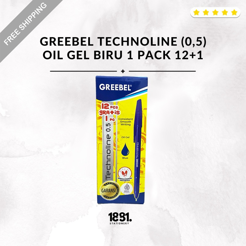 

Pulpen Greebel Technoline Biru (0,5) | Pulpen Biru Oil Gel | Pulpen Gel 12 Pcs