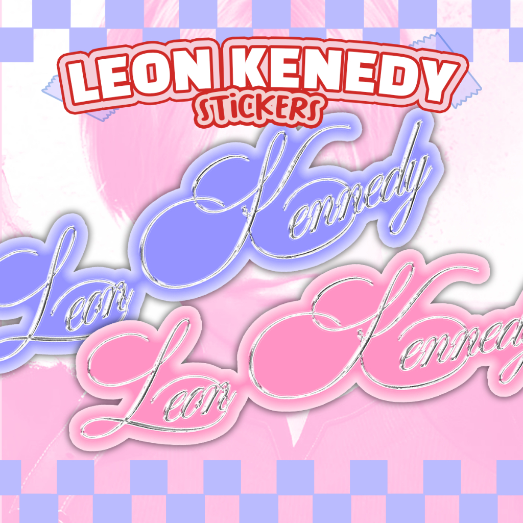 

LEON KENNEDY pink coquette sticker resident evil