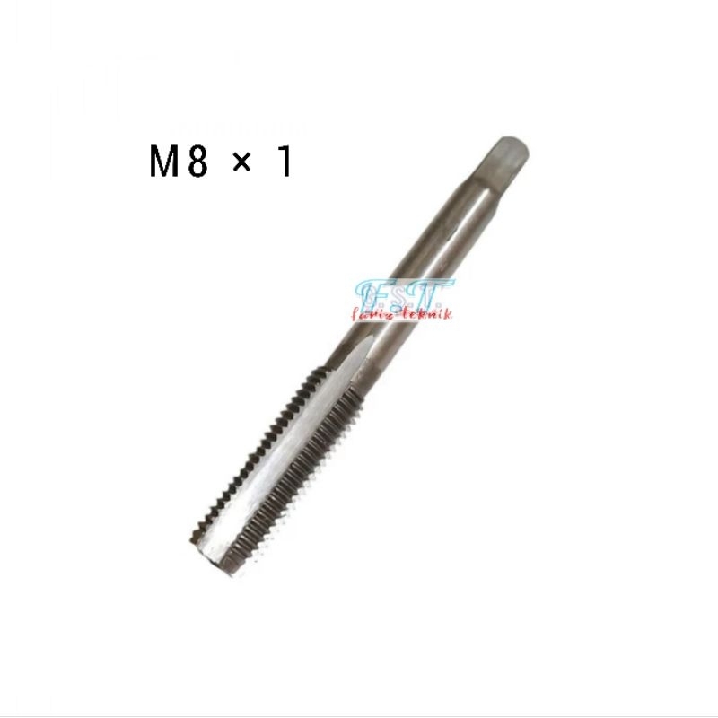 Tap PO Lurus M8 × 1.0 Hss Hand Tap m8×1 Mata Tap ulir drat baut 12 halus