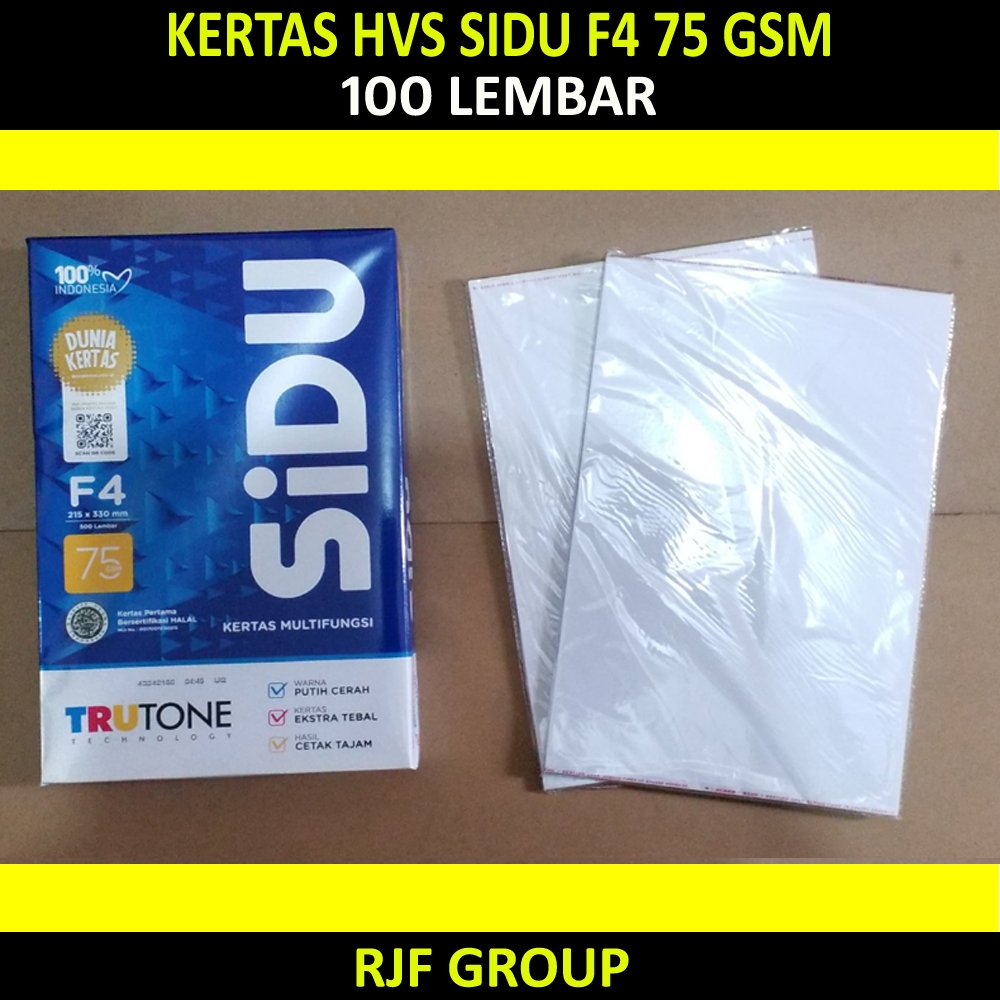 

KERTAS HVS SIDU F4 75 gsm 100 LEMBAR