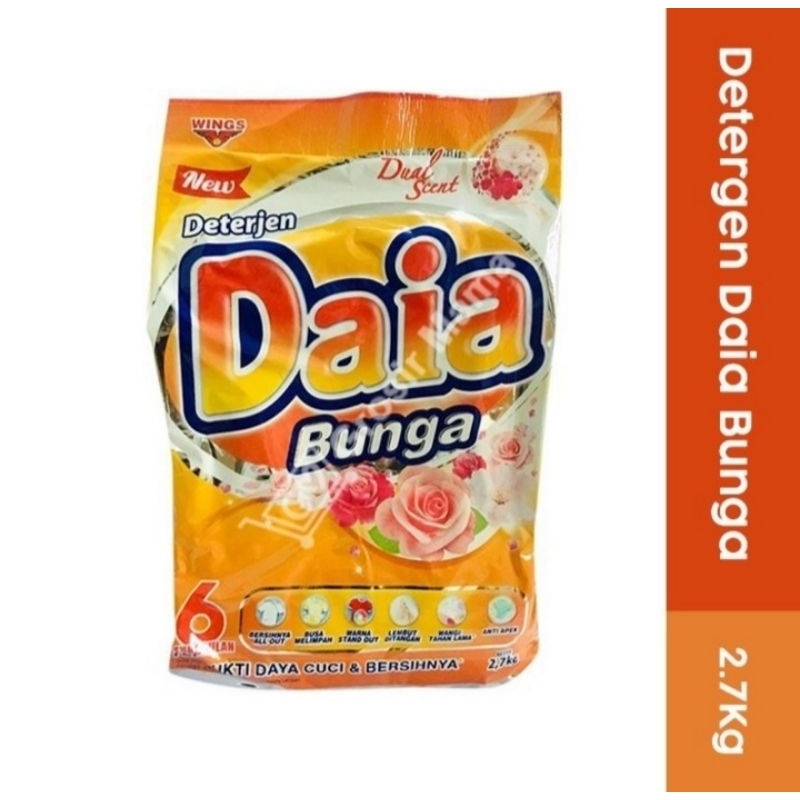 Daia Deterjen Bubuk Bunga 2,7 kg / Deterjen Bubuk  Daia Bunga