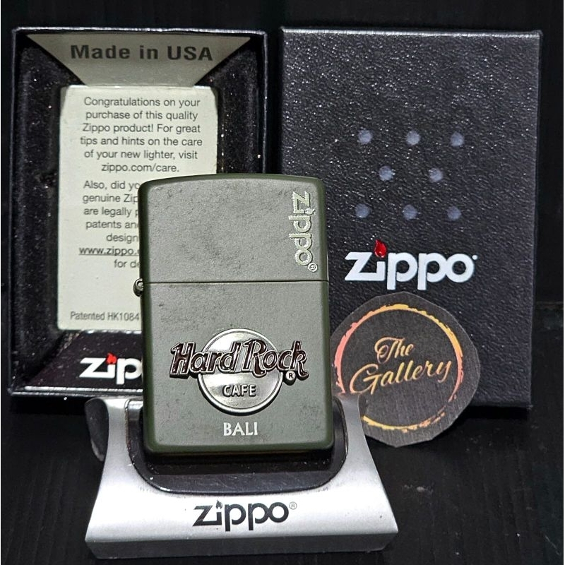 ⭐️⭐️⭐️⭐️⭐️ ORIGINAL ZIPPO OFFICIAL HARD ROCK CAFE BALI GREEN ARMY MATTE TAHUN 2013