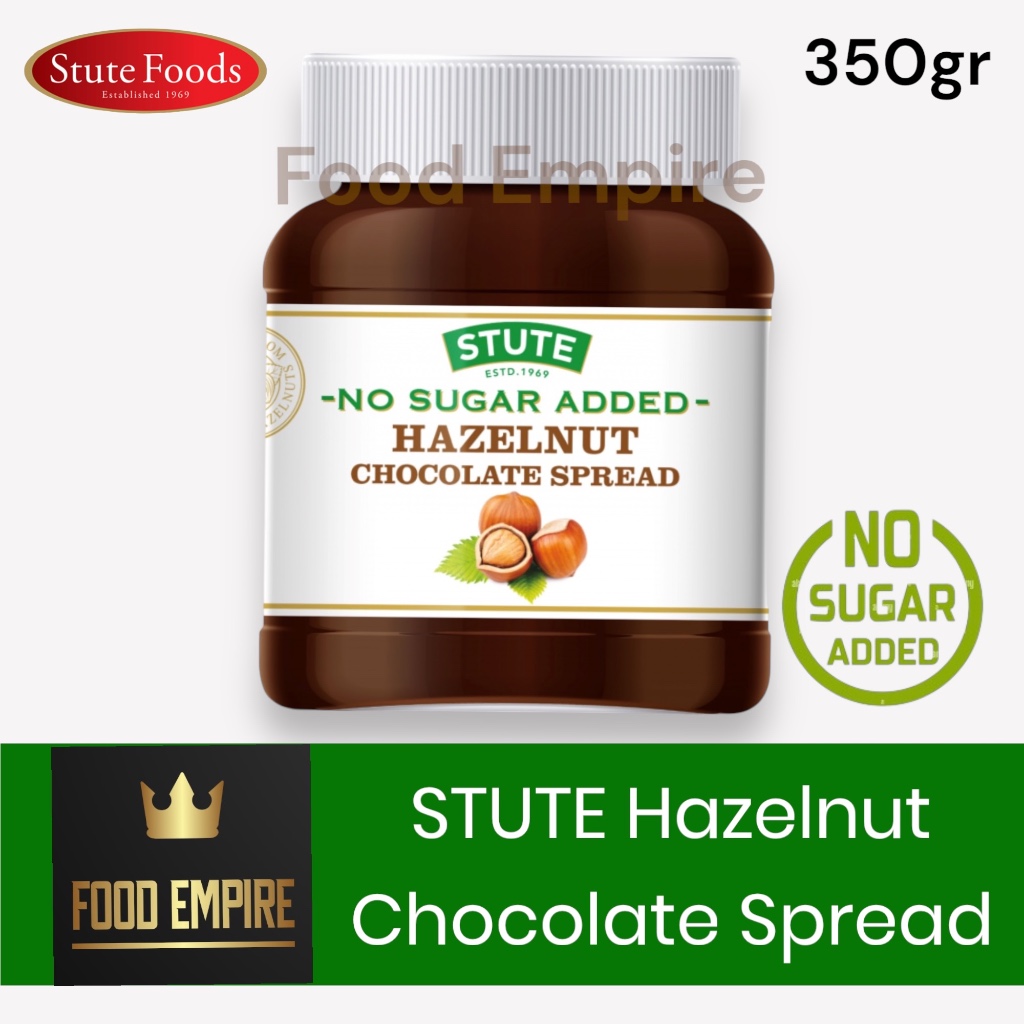 

STUTE Hazelnut Chocolate Spread 350 gr | No Sugar Added | Selai Coklat Kacang Tanpa Gula