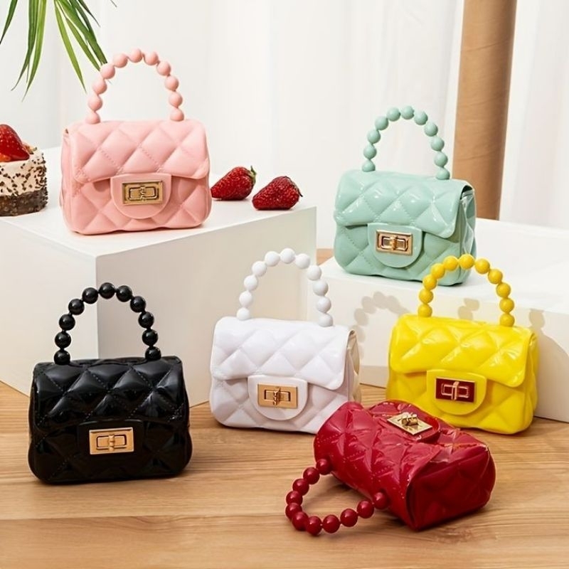 Ariana Bag,Tas Selempang Wanita Mini Jelly / Tas Selempang Jelly Mutiara / Tas Jelly Mini Glossy