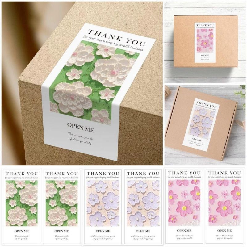 

STICKER LABEL VINTAGE FLOWER THANK YOU UKURAN BESAR/LABEL SEGEL BOX SC-04