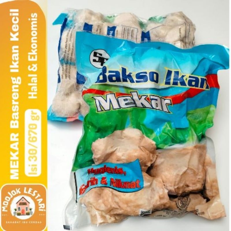 

MEKAR Basreng Ikan Kecil 670gr Murah Enak Isi 30 Bakso Halal Frozen