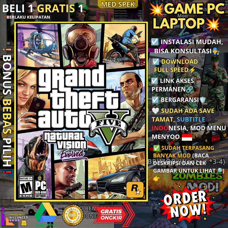 Grand Theft Auto V Redux M O D Evolved [ GTA 5 ] - PC LAPTOP GAMES - CARA INSTALL MUDAH