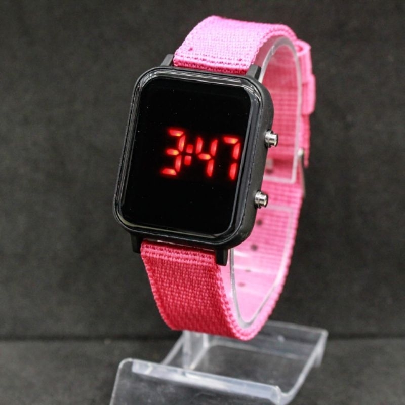 JAM TANGAN LED CEWEK COWOK TALI KANVAS