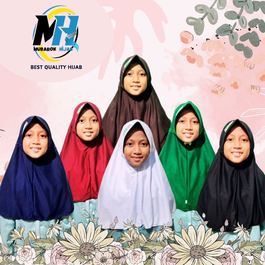 Krudung Anak Sekolah Perempuan Pita Serut Samping | Hijab Jilbab Rabbani kw Instan TK SD SMP SMA