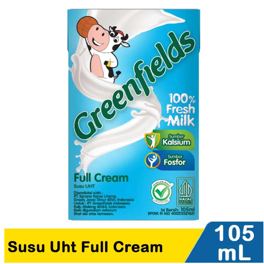 

Greenfields Uht Milk Full Cream 105 ml