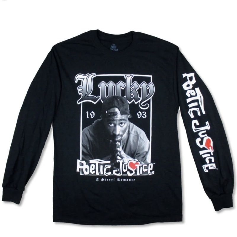 Band t-shirts kaos band 2Pac TUPAC Poetic Justice Lucky Long Sleeve