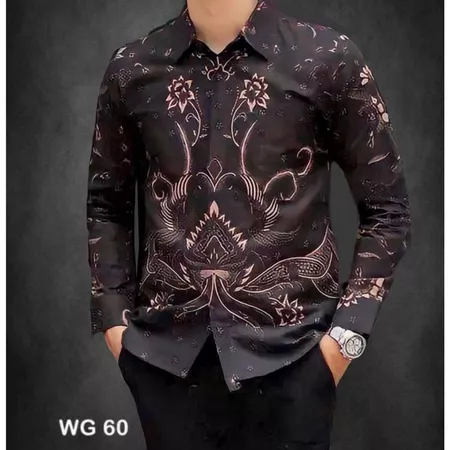 NEW ARRIVAL DISTRO KEMEJA BAJU BATIK PRIA LENGAN PANJANG PRIA COWO COWOK BORDIR SOGAN HRB026 MODERN