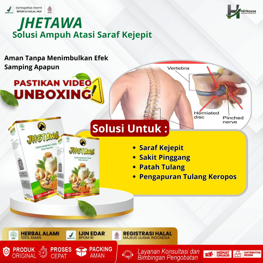 

Obat Saraf Kejepit Sakit Pinggang Syaraf Kejepit Patah Tulang Pengapuran Tulang Keropos Susu Untuk Kesehatan Tulang Dan Sendi Anak Dewasa Orang Tua dan Lansia Alami Susu Kambing Etawa Bubuk Murni Jhetawa Goat Milk Asli 100% Original