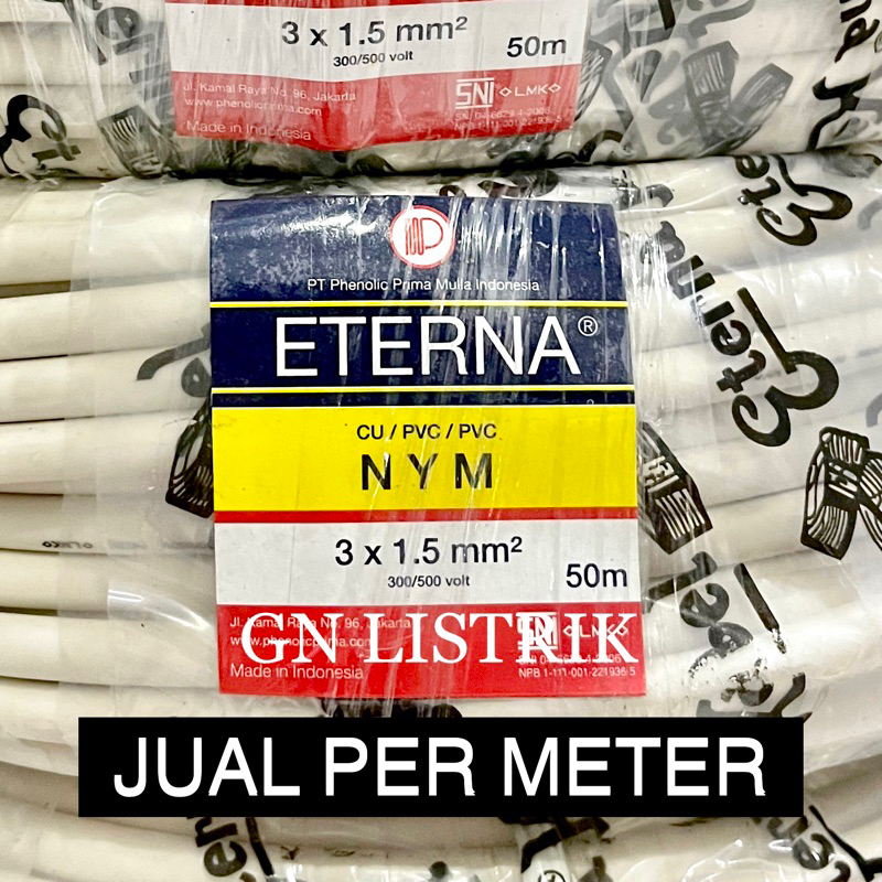 [METERAN] Kabel Eterna 3x1,5 NYM SNI