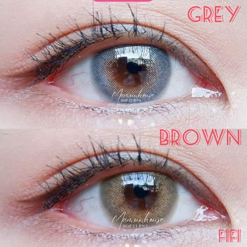 ORIGINAL Kitty Kawaii mini Fifi Grey Brown  SOFTLENS SOFLENS SOFTLENSES