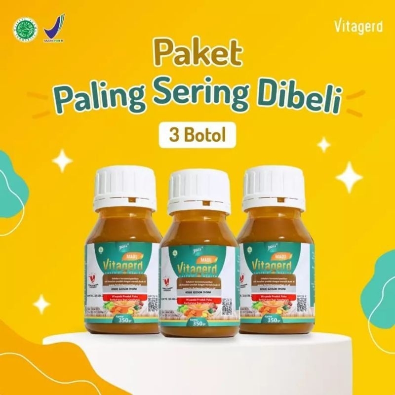 

VITAGERD 3 BOTOL - madu vitager mengobati saluran pencernaan maag dan asam lambung 100% original BPOM