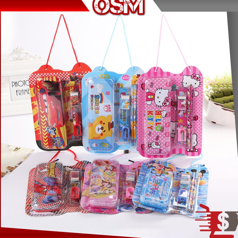 

Murah Gembira OSM S6139 Set Alat Tulis Unisex Lucu Fancy Set Anak Motif Karakter Lucu Set Alat Tulis 6 in 1 Stationery Set Souvenir Anak