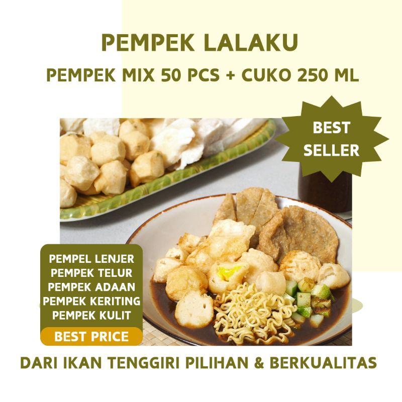 

PAKET PEMPEK MIX ISI 25 PCS / PEMPEK IKAN TENGGIRI / PEMPEK KHAS PALEMBANG