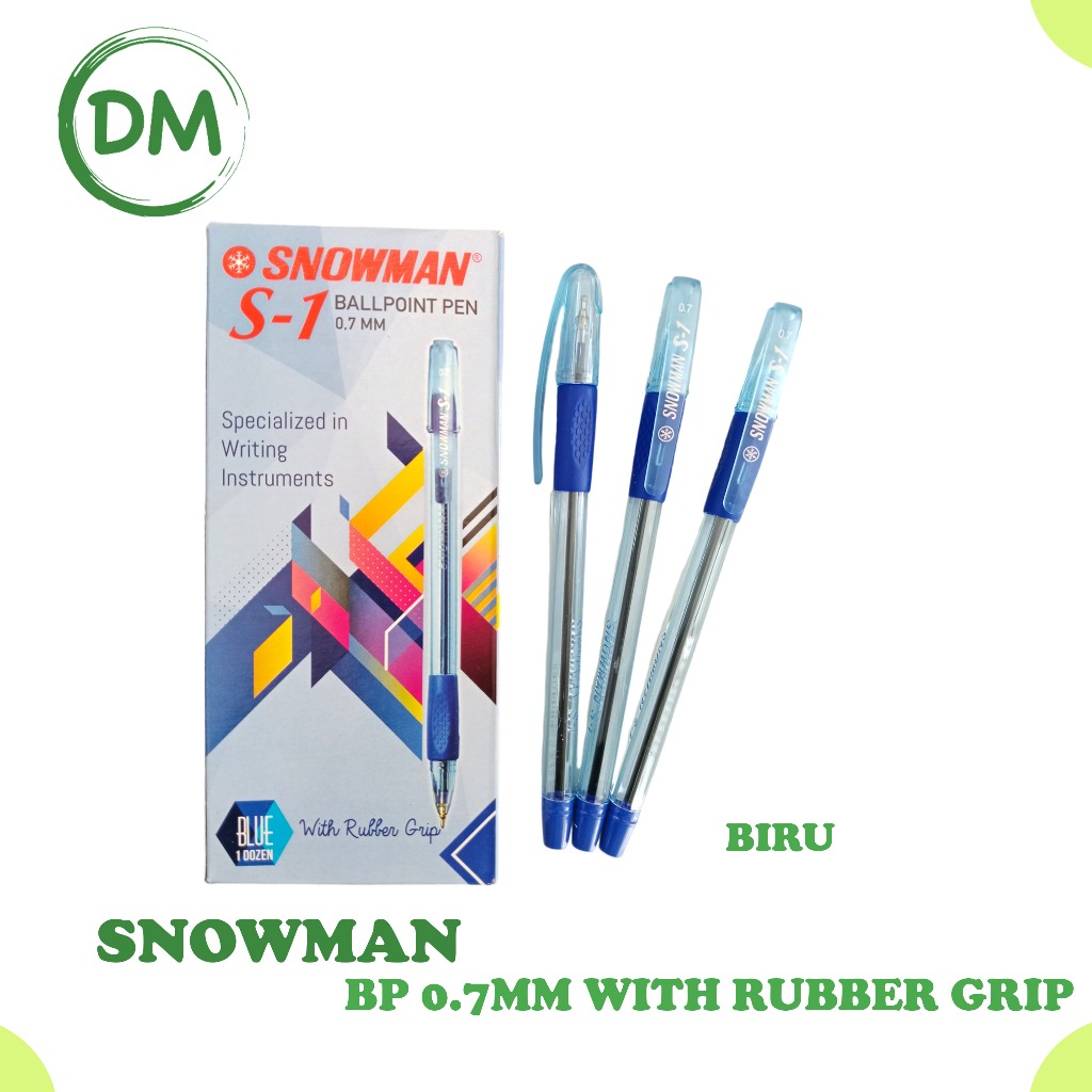 

Pulpen Snowman S-1 S1 0.7 mm Tinta Warna Hitam Merah dan Biru bolpen tulis murah