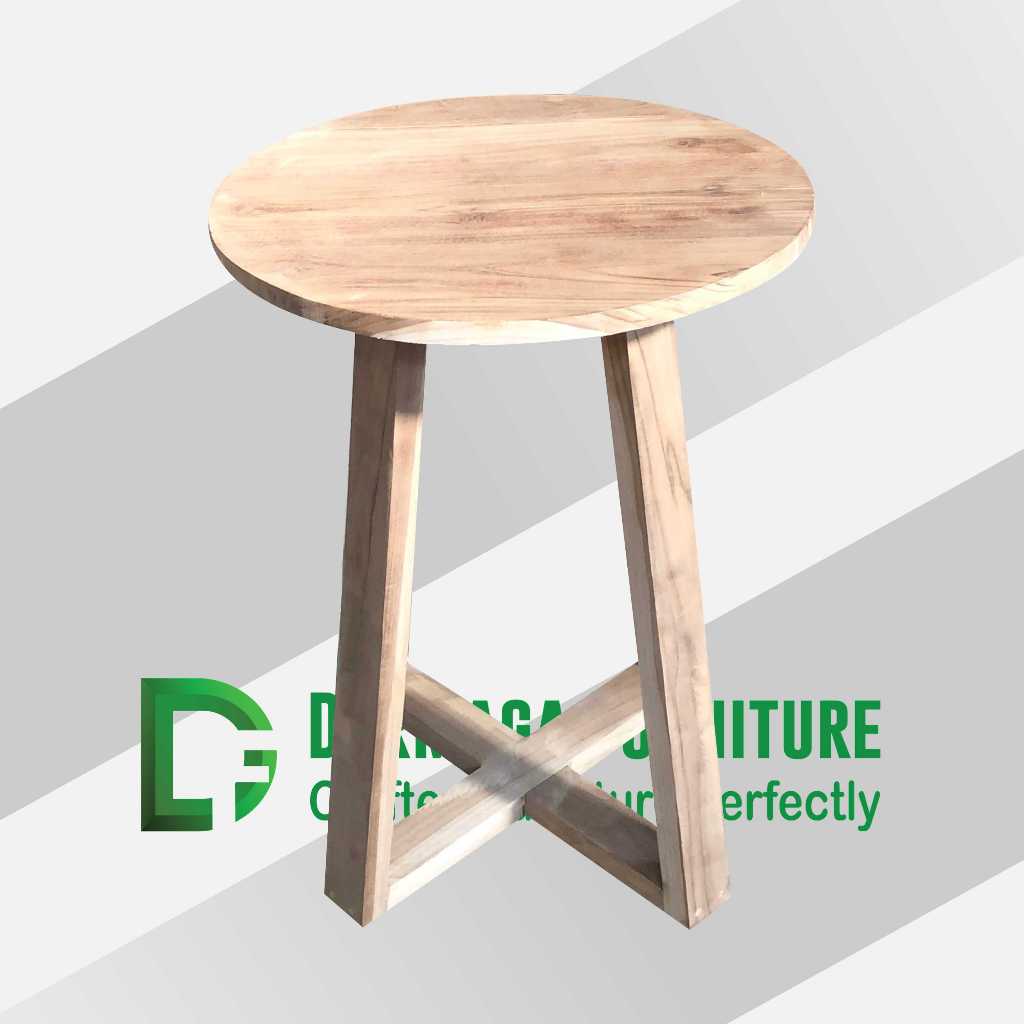 MEJA CAFE BULAT XO KAYU JATI