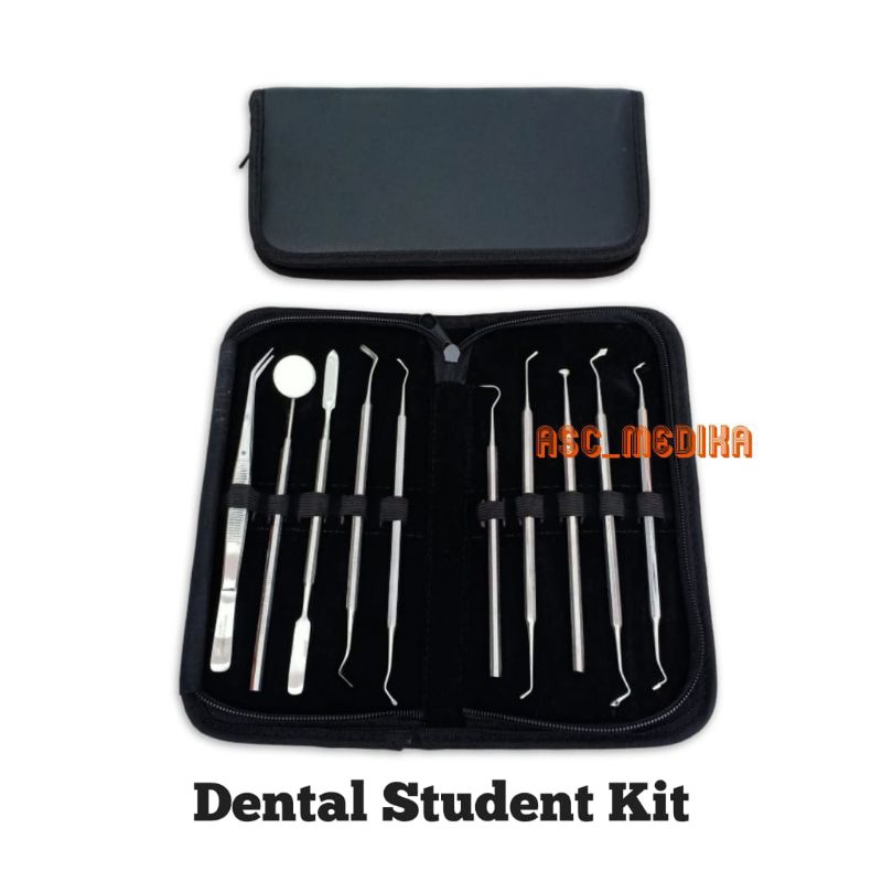 Dental Student Kit 11 item Stainless Steel / instrumen Dental Kit Set / Dental Instrumen