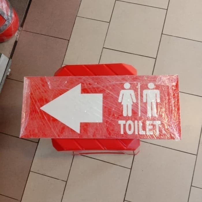 

AKRILIK K3 RAMBU SAFETY TOILET BOLAK BALIK BISA DIGANTUNG 20X50CM