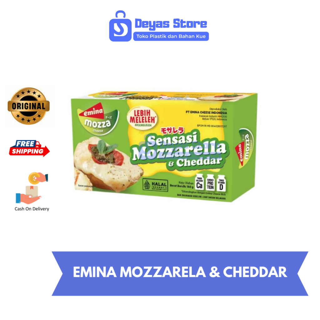 

Keju Emina Cheese Mozza 160gr / Keju Mozzarrela & Cheddar