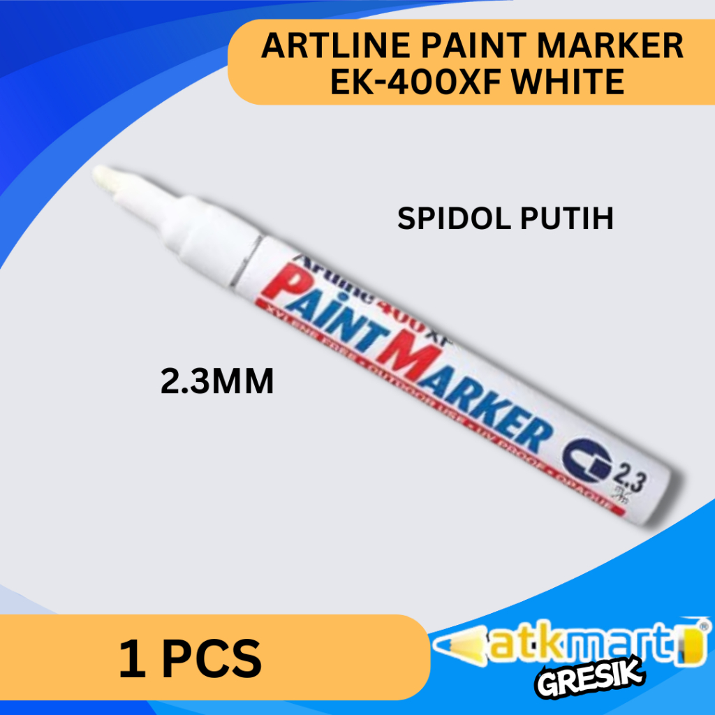

(TERMURAH) ARTLINE SPIDOL PUTIH PAINT MARKER EK-400XF 2.3MM WHITE