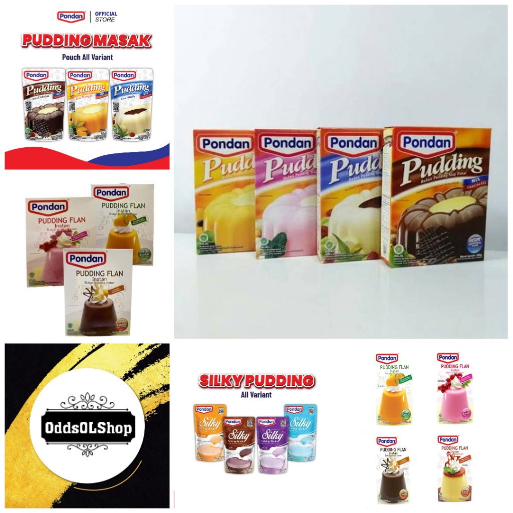 

Pondan Pudding Flan Instan Bubuk Puding Varian Rasa Kemasan Siap Pakai Silky Instant Powder Halal 1