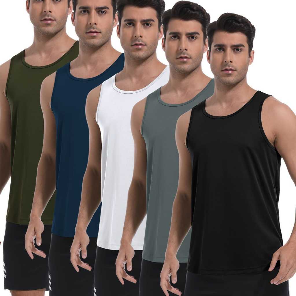 PAKET HEMAT 5 PCS Singlet Kaos Singlet Singlet Polos Kaos Singlet Pria Dewasa Singlet gym Pria Kaos