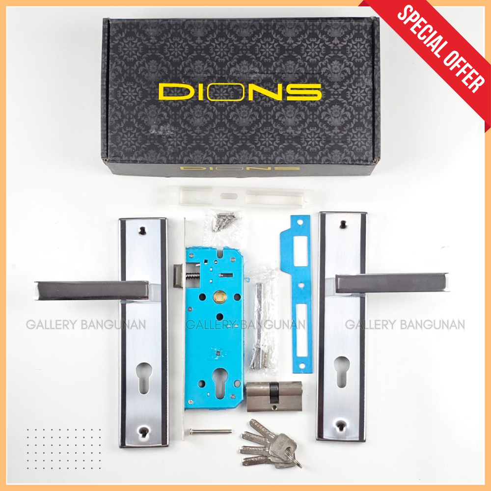 Kunci Besar HPS.84.02 US32D AS+LC 40 US32D+DC SCR 60 SN Dions Gagang Pintu Rumah Kamar Set Ukuran Ko