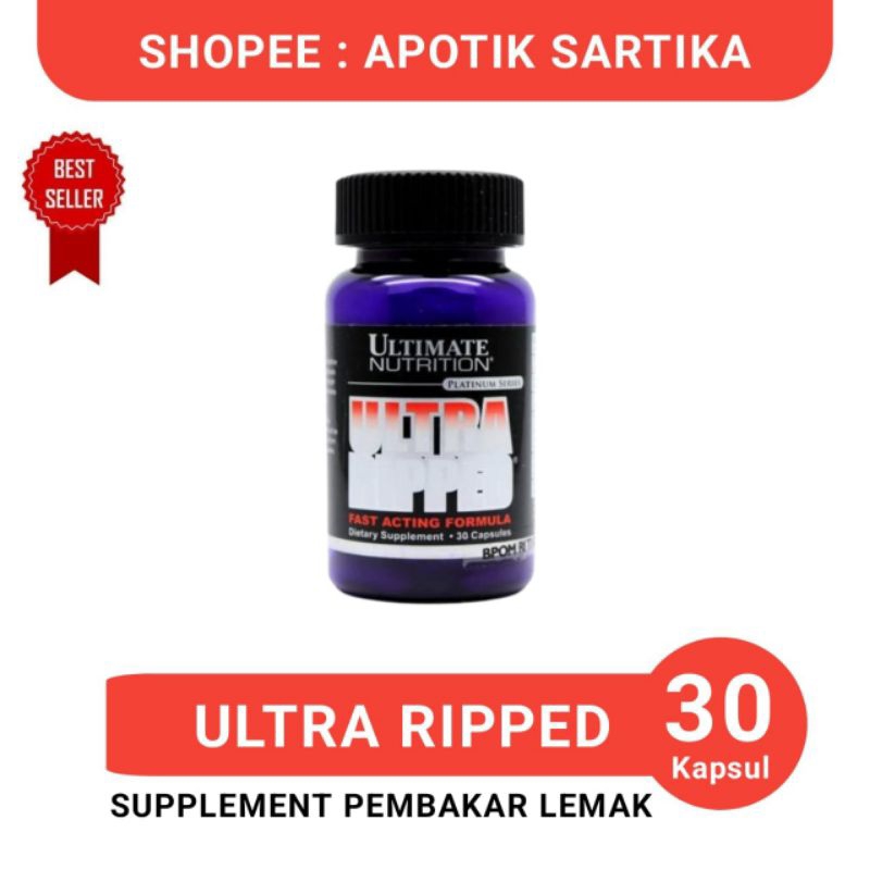Suplemen Pembakar Lemak Pembentuk Otot Tubuh ULTRA RIPPED Asli Original 30 Caps