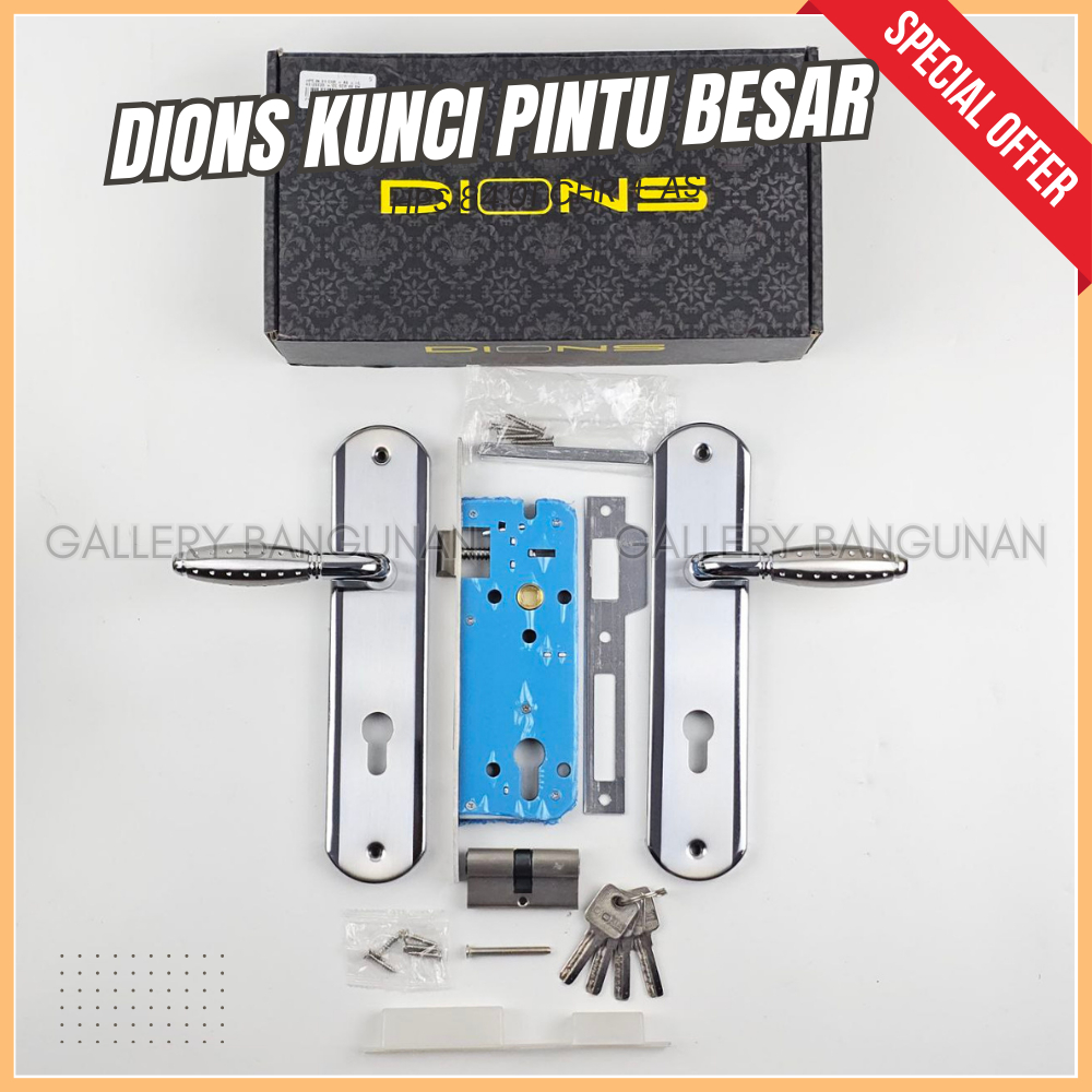 Kunci Besar HPS.84.01 US32D AS+LC 40 US32D+DC SCR 60 SN Dions Gagang Pintu Rumah Kamar Set Ukuran Ko