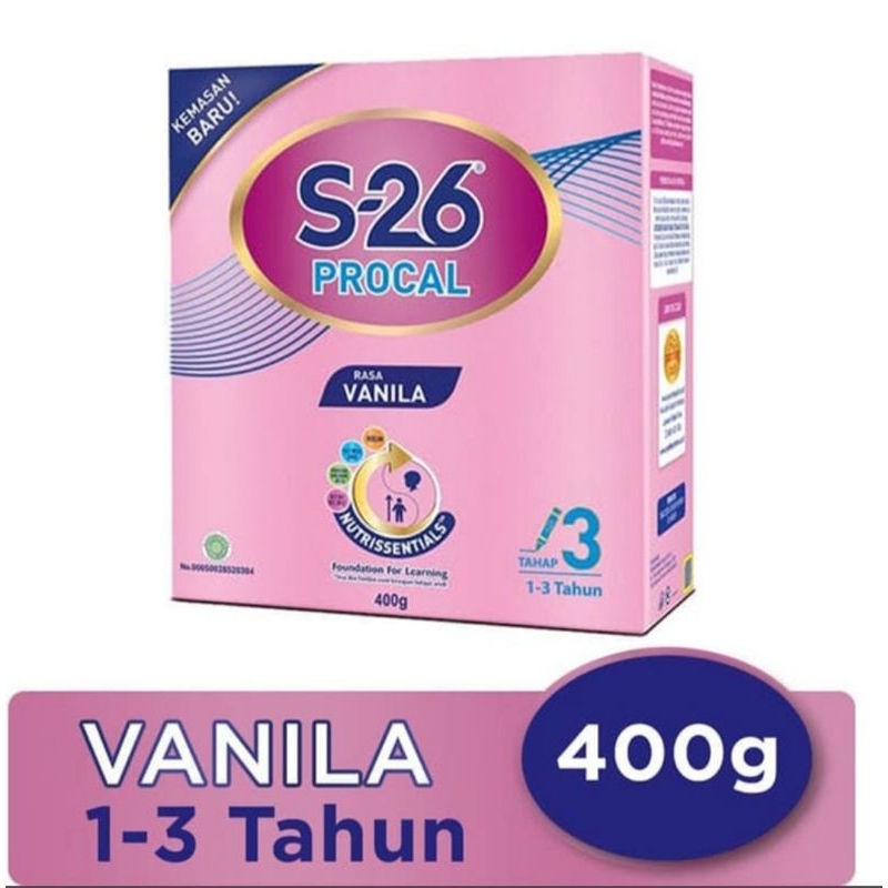 

S-26 Procal Tahap 3 Susu Pertumbuhan Anak 1-3 Tahun Vanila 400 g