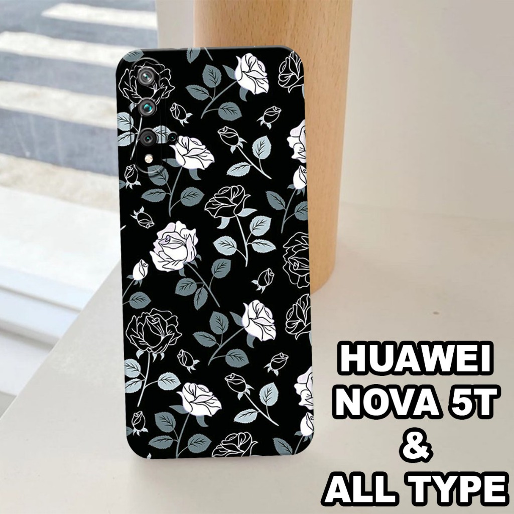 G43 - Silikon HUAWEI NOVA 5T - Softcase pro camera HUAWEI NOVA 5T - Motif FLOWER - Bahan  Karet Lent