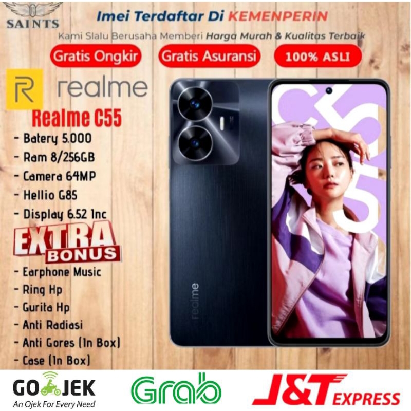 Realme C55 NFC Ram 8GB Rom 256GB 8/256 & 6/128 Garansi Resmi Realme 1 Tahun - New Original Segel