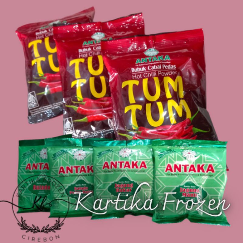 

ANTAKA Bumbu Tabur, TUMTUM Bubuk Cabai Pedas, Renceng (10 Sachet X 10 Gr)