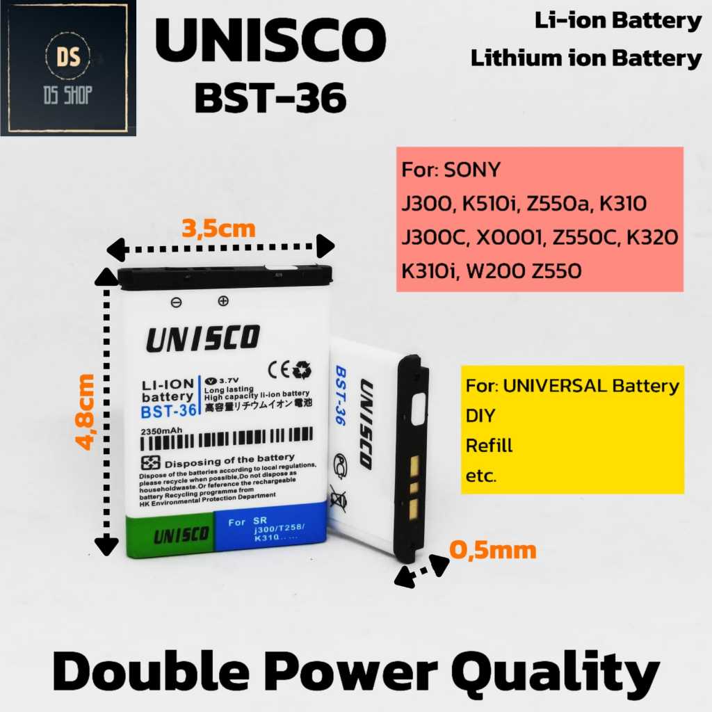 Baterai Sony Ericsson J300  BST-36 J300 K510i Z550a K310 J300C X0001 Z550C K320 K310i W200 Batre hp