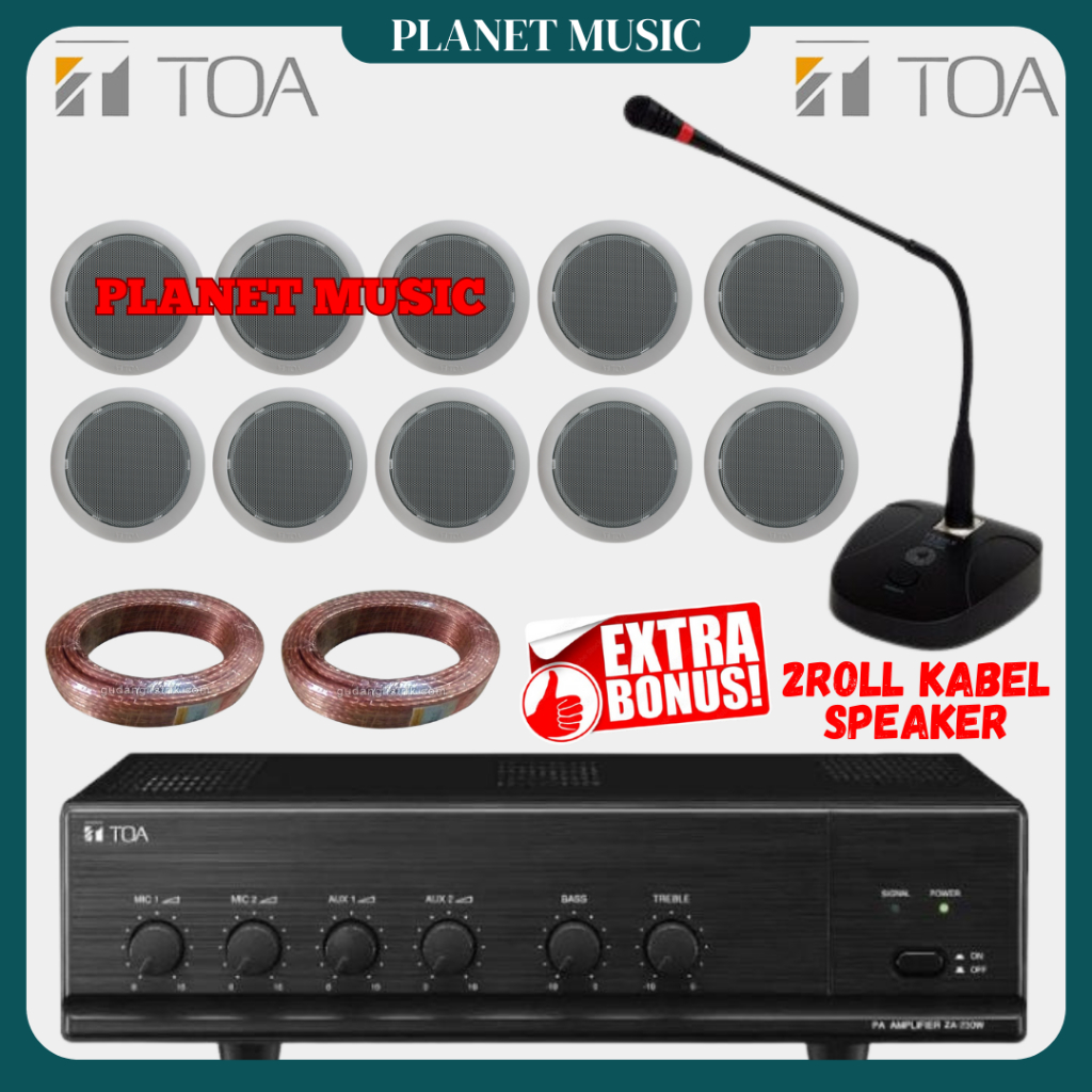 Paket Speaker Ceiling / Plafon TOA (10 Speaker)