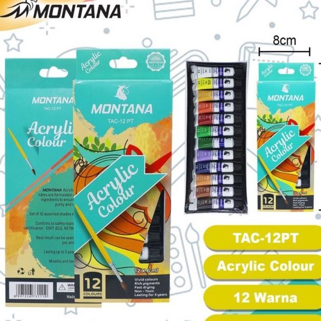 

CAT ACRYLIC MONTANA 12 WARNA 6ML 1SET