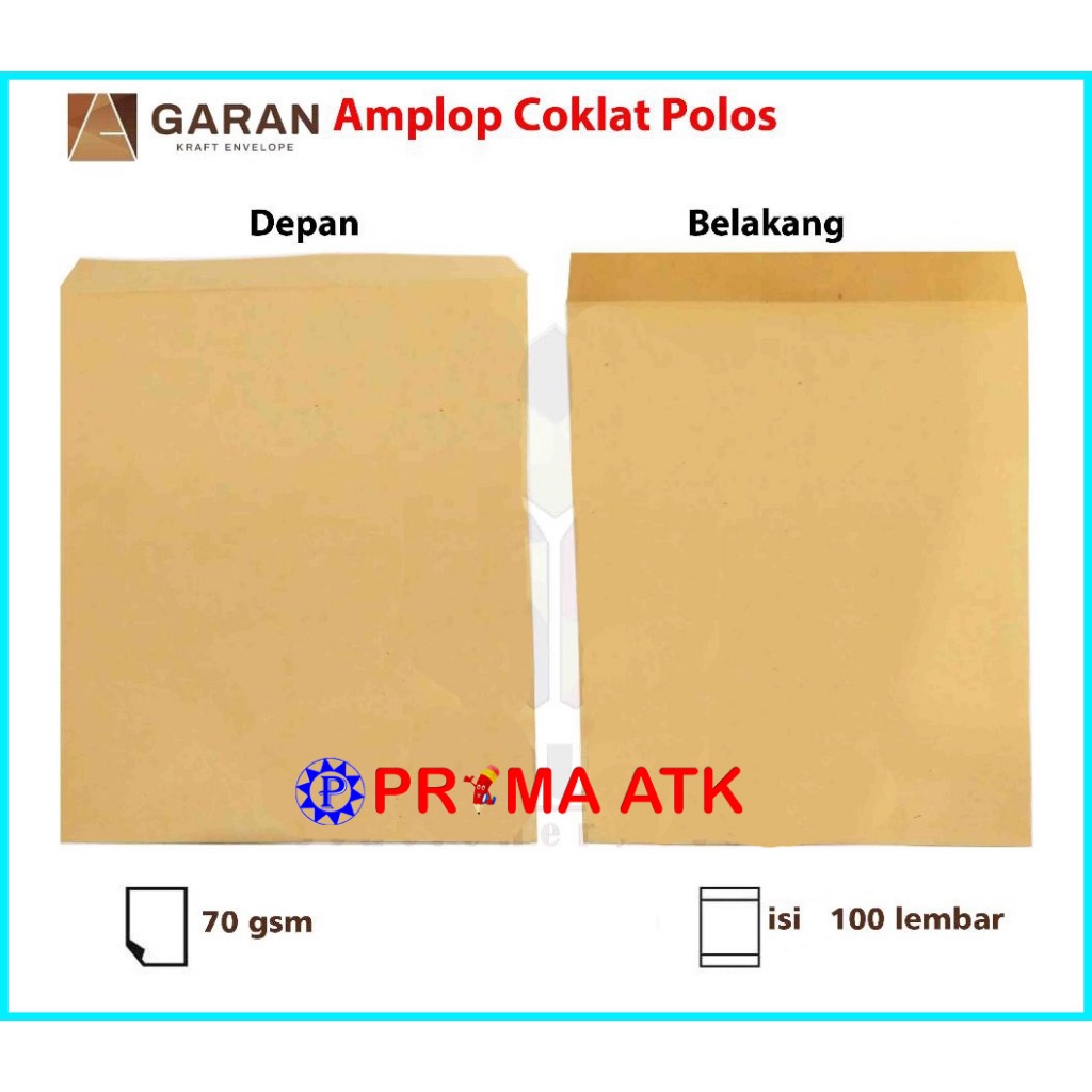 

Amplop Kertas Coklat GARAN Ukuran A4 22 x 30 cm / Amplop Dokumen 22x30 1 pak isi 100 Lembar tebal 70 Gsm - Gram