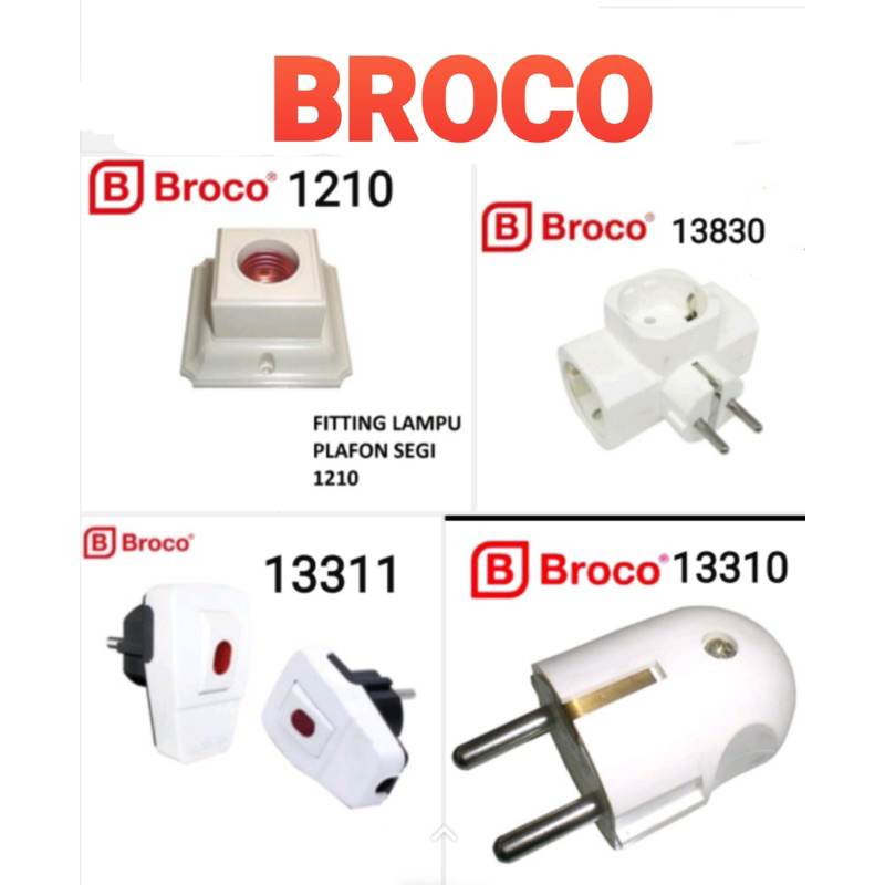 Broco 100% Original SNI Steker Arde Bulat, gepeng,Steaker Arde On Off lampu,Steaker T Arde,E27 Fiiti