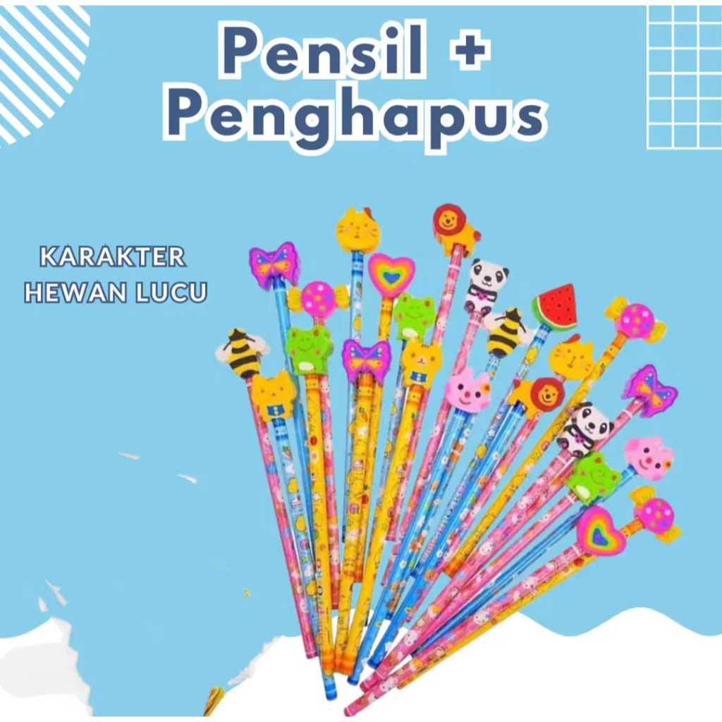 

MURAH!!! Alat Tulis BIG PENSIL & PENGHAPUS Dengan Berbagai Karakter Lucu