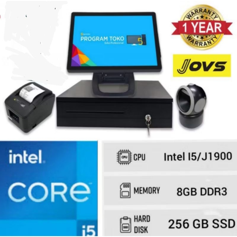 Mesin kasir PC All in one Lengkap Touchscreen Siap Pakai