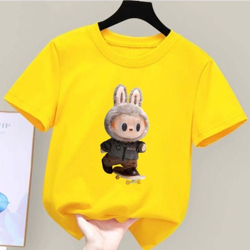 baju kaos anak anak unisex motif la-bu-bu jaket monster usia 2th sampai 10th