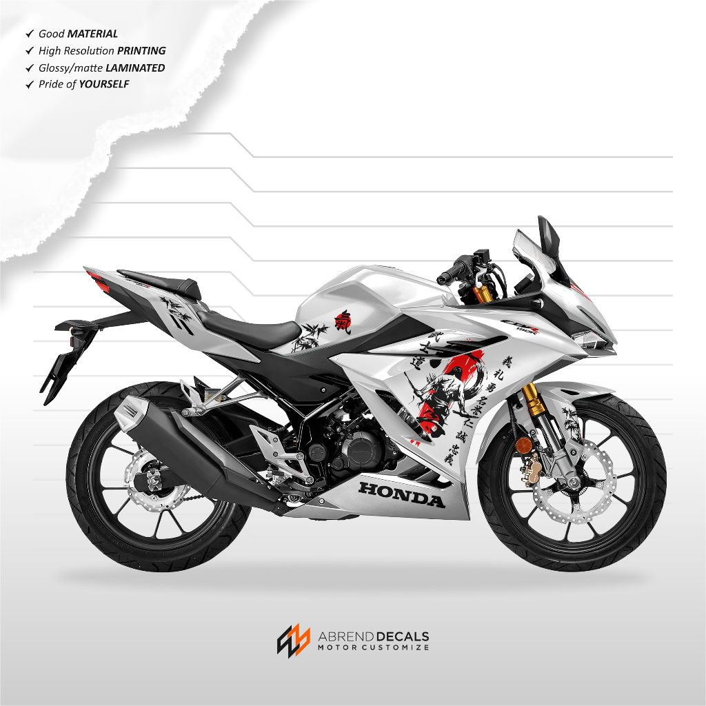 STRIPING CBR K45R SAMURAI JAPAN / STIKER MOTOR HONDA CBR 150R NEW 2021- 2023 / STIKER CBR 150 R NEW