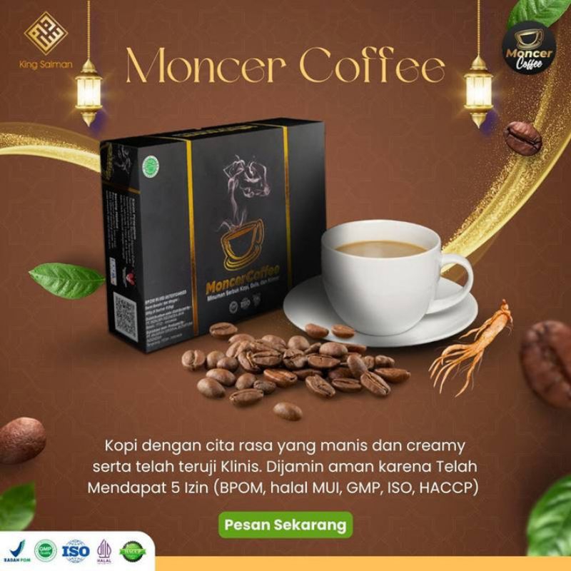 

TERLARIS - MONCEER COFFE 1 BOX ISI 8 SACHET SERBUK KOPI UNTUK PRIA LEMAH ORIGINAL TERBAIK BPOM