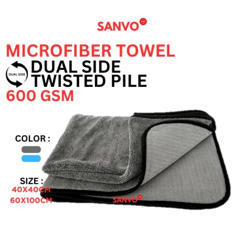 Kain Lap Microfiber TWISTED PILE 600GSM / Microfiber Drying Towel 600GSM 1 SIDE