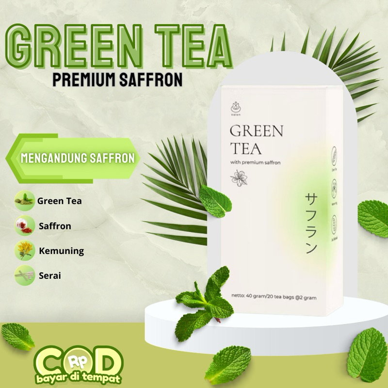 

- GREEN TEA teh kalon saffron premium teh herbal pelangsing badan BPOM HALAL