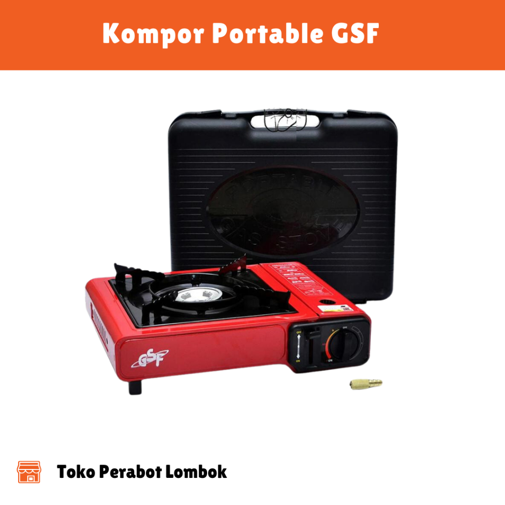 Kompor Portable GSF + Koper (Bisa gas kaleng dan Gas Tabung)